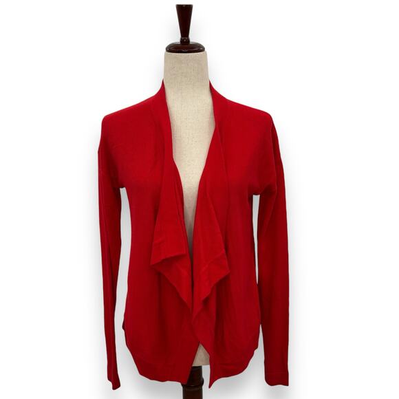Comptoir Des Cotonniers Red Draped Cardigan Sweater Size 1 Small Anthropologie - Picture 1 of 12